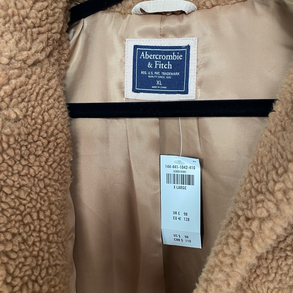 Abercrombie & Fitch Women’s Caramel Teddy Jacket | Size XL - Picture 4 of 6